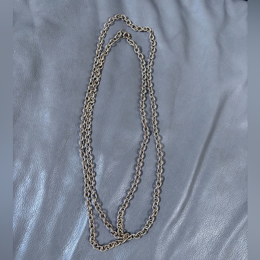 Talbots vintage gold tone textured necklace
